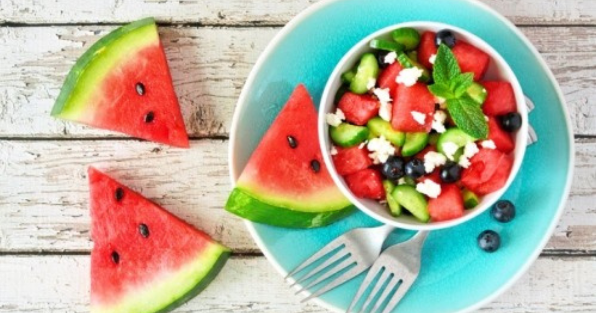 Салата от диня 🍉🍉🍉 със сирене